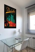 Quadro Decorativo Cartaz Retrô Nashville - 70X50Cm
