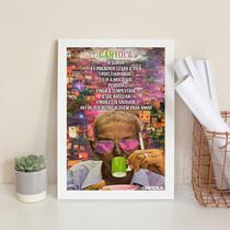 Quadro Decorativo Cartola- Trecho Música 33x24cm - com vidro