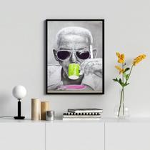 Quadro Decorativo Cartola- Verde E Rosa 45x34cm