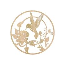 Quadro Decorativo Carvalho Branco Mdf Beija-Flor 40X20Cm Quadro Decorativo Carvalho Branco Mdf Beija-Flor 40X20Cm