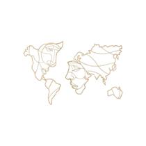 Quadro Decorativo Carvalho Branco Mdf Face Países 40X20Cm