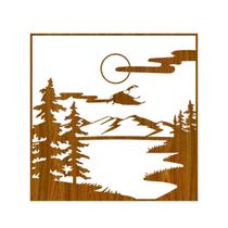 Quadro Decorativo Carvalho Mdf Arvore Na Montanha 40X20Cm Quadro Decorativo Carvalho Mdf Arvore Na Montanha 40X20Cm