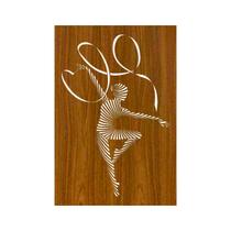 Quadro Decorativo Carvalho Mdf Bailarina 40X20Cm