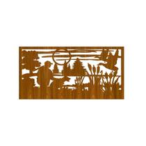 Quadro Decorativo Carvalho Mdf Caçador E Cachorro 40X20Cm Quadro Decorativo Carvalho Mdf Caçador E Cachorro 40X20Cm