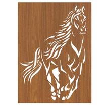 Quadro Decorativo Carvalho Mdf Cavalo 40X20Cm
