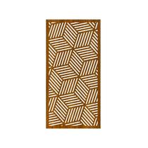 Quadro Decorativo Carvalho Mdf Cubos Abstratos 40X20Cm