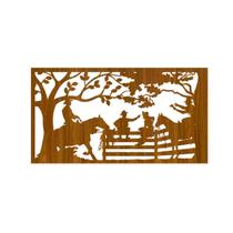 Quadro Decorativo Carvalho Mdf Gaúcho Fronteira 40X20Cm