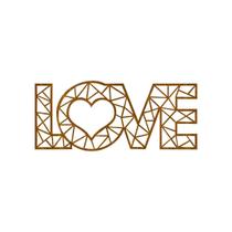 Quadro Decorativo Carvalho Mdf Love 40X20Cm