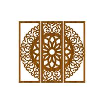 Quadro Decorativo Carvalho Mdf Mandala Arabesco 40X20Cm