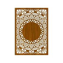 Quadro Decorativo Carvalho Mdf Mandala Solar 40X20Cm