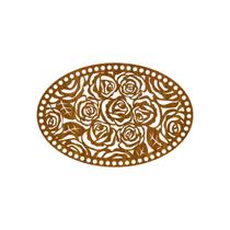 Quadro Decorativo Carvalho Mdf Oval Rosas 40X20Cm Quadro Decorativo Carvalho Mdf Oval Rosas 40X20Cm