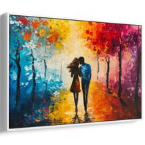 Quadro decorativo Casal Caminhando Pelas Cores do Crepúsculo - Art Canvas