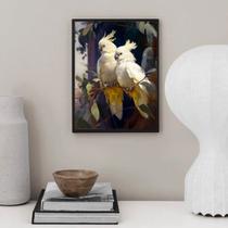 Quadro Decorativo Casal De Cacatuas 24x18cm - com vidro Quadro Decorativo Casal De Cacatuas 24x18cm - com vidro