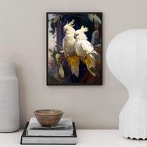 Quadro Decorativo Casal De Cacatuas 33X24Cm - Com Vidro Quadro Decorativo Casal De Cacatuas 33X24Cm - Com Vidro