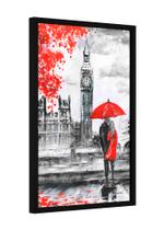 Quadro decorativo - casal na chuva de londres Quadro decorativo - casal na chuva de londres