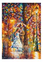 Quadro Decorativo Casal Romantico Colorido 100x70 em Tecido Canvas