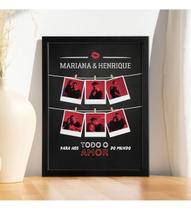 Quadro Decorativo Casal Varal De Fotos Com Moldura E Vidro Preto Quadro Decorativo Casal Varal De Fotos Com Moldura E Vidro Preto