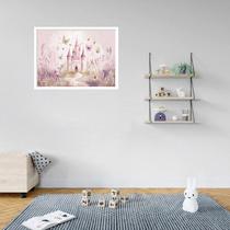 Quadro Decorativo Castelo Borboletas Rosa - 50x70cm