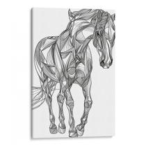 Quadro decorativo Cavalo Abstrato Moldado Por Linhas Fluídas - Art Canvas