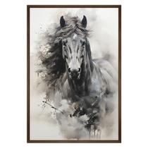 Quadro Decorativo Cavalo Aquarela Moldura Cx Alta 40x60