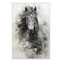 Quadro Decorativo Cavalo Aquarela Moldura Cx Alta 40x60