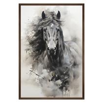 Quadro Decorativo Cavalo Aquarela Moldura Cx Alta 40x60