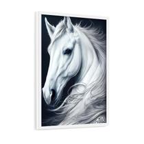 Quadro Decorativo Cavalo Branco Longa Crina 40x60 c Moldura Quadro Decorativo Cavalo Branco Longa Crina 40x60 c Moldura