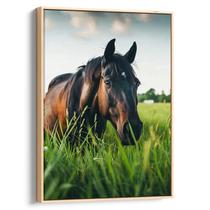 Quadro decorativo Cavalo Majestoso no Campo Verdejante - Art Canvas