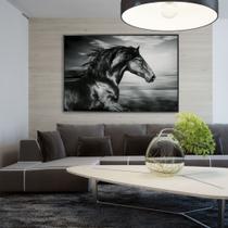 Quadro Decorativo Cavalo Preto/Branco