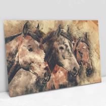 Quadro Decorativo Cavalos em tela Canvas