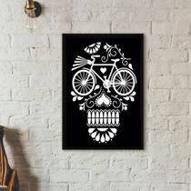 Quadro Decorativo Caveira Bicicleta 24X18Cm Quadro Decorativo Caveira Bicicleta 24X18Cm