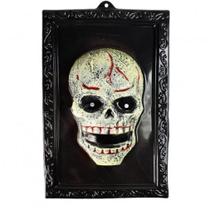 Quadro Decorativo Caveira em Relevo Halloween Quadro Decorativo Caveira em Relevo Halloween
