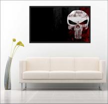 Quadro Decorativo Caveira O Justiceiro Salas Quartos Decorações Com Moldura TT02 Quadro Decorativo Caveira O Justiceiro Salas Quartos Decorações Com Moldura TT02