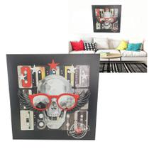 Quadro Decorativo Caveira Rockstar Moldura 50x50 Musica Banda Sala Quarto Parede Enfeite Decoraçao Quadro Decorativo Caveira Rockstar Moldura 50x50 Musica Banda Sala Quarto Parede Enfeite Decoraçao