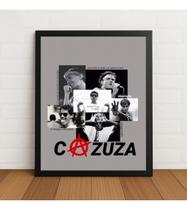 Quadro Decorativo Cazuza Ideologia & Poesia Com Vidro Preto Quadro Decorativo Cazuza Ideologia & Poesia Com Vidro Preto