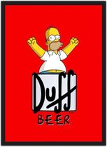 Quadro Decorativo Cerveja Homer Simpsons Duff Bar Churrasco Gourmet Com Moldura