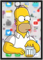 Quadro Decorativo Cerveja Simpsons Homer Desenho Com Moldura Quadro Decorativo Cerveja Simpsons Homer Desenho Com Moldura
