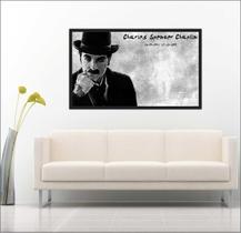 Quadro Decorativo Charlie Chaplin Com Moldura Salas Decorações TT03