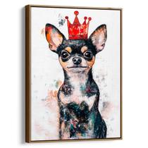 Quadro decorativo Chihuahua com Coroa Real - Art Canvas