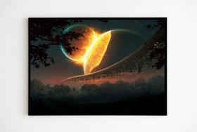 Quadro Decorativo Choque entre planetas Astronomia Fantástica com Moldura E Acetato Tamanho A3 Quadro Decorativo Choque entre planetas Astronomia Fantástica com Moldura E Acetato Tamanho A3