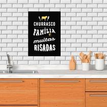 Quadro Decorativo Churrasco E Família 45X34Cm - Com Vidro