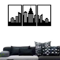 Quadro Decorativo Cidade 3mm Vazado - Mdf