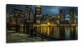 Quadro Decorativo Cidade De Boston - Paisagem em Tecido Canvas 130x60