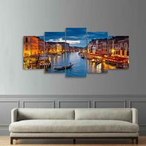 Quadro decorativo Cidade de Veneza Mosaico 5 Peças 125x60