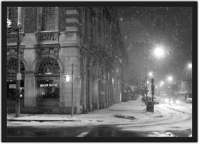 Quadro Decorativo Cidade Inverno Ruas Neve Decoração Salas Quartos Com Moldura G01
