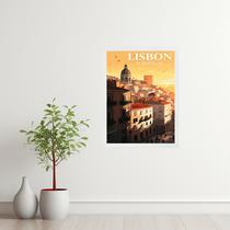 Quadro Decorativo Cidade Lisboa - Portugal 33x24cm Quadro Decorativo Cidade Lisboa - Portugal 33x24cm
