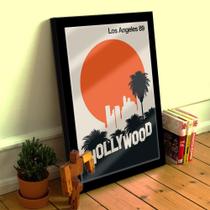 Quadro Decorativo Cidade Los Angeles Pop Art C/ Vidro 33x25
