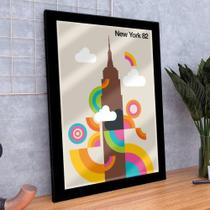 Quadro Decorativo Cidade New York 82 Pop Art C/ Vidro 33x25