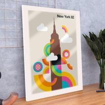 Quadro Decorativo Cidade New York 82 Pop Art C/ Vidro 33x25