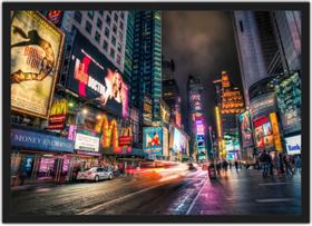 Quadro Decorativo Cidade Nova Iorque Times Square Decoração De Salas Com Moldura